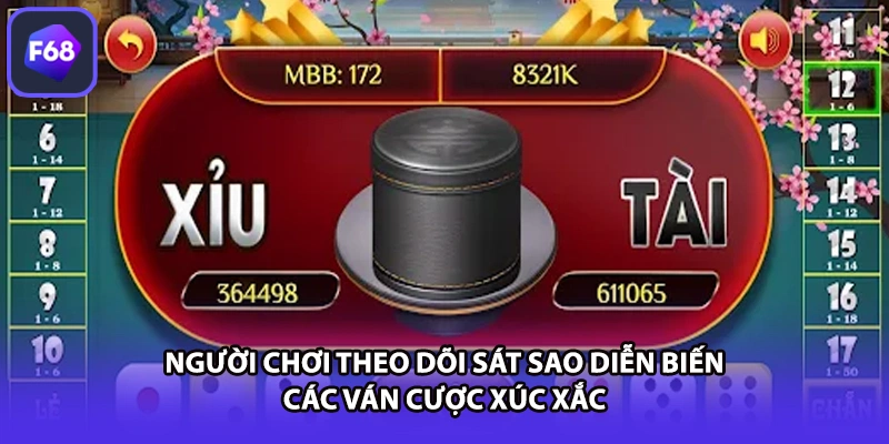 Người chơi theo dõi sát sao diễn biến các ván cược xúc xắc